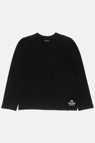 Alouette παιδική βαμβακερή μπλούζα μονόχρωμη με διακριτικό patch μπροστά - 00922786 Μαύρο